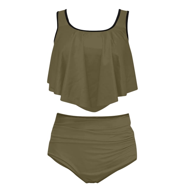 Birdeem Ensemble de Maillot de Bain Bikini à Volants pour Femmes