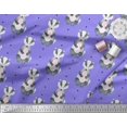 thumbnail image 3 of Soimoi Purple Rayon Fabric Dots & Raccoon Animal Fabric Prints By Yard 58 Inch Wide, 3 of 3