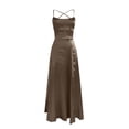 thumbnail image 4 of EGNMCR Robes de Soirée pour Femmes, Robes Formelles pour Femmes, Robes de Cocktail pour Femmes Robe Longue Unie à Dos Dégagé avec Bretelles Robe Ajustée à Épaules Dénudées Robe de Soirée pour Femmes Robe pour Femme, 4 of 5