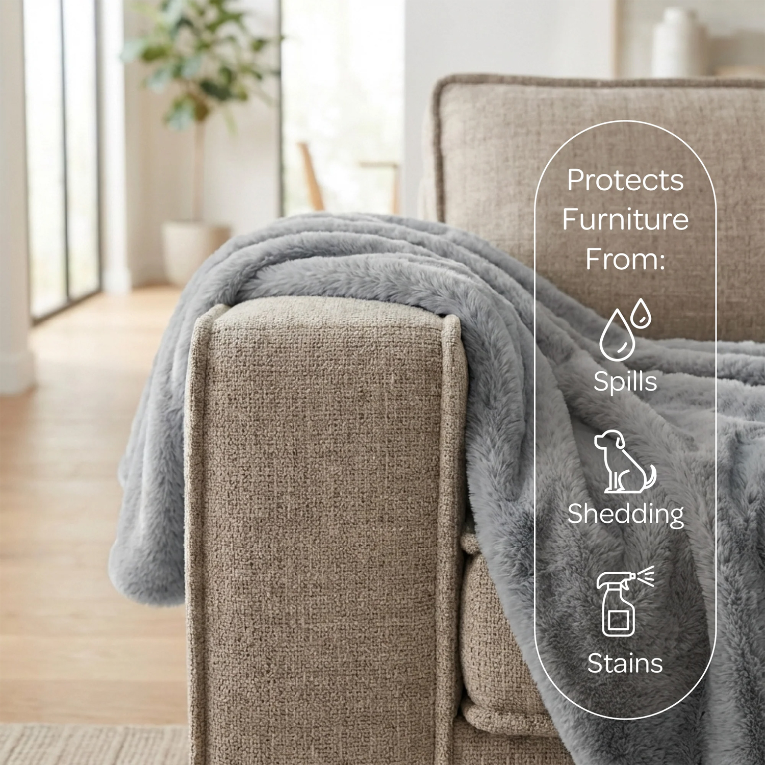 Couverture pour animaux de compagnie Instachew Pixie Throw pour chats et chiens, grise