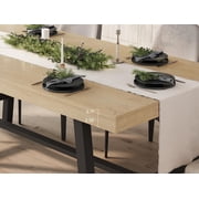 GloryStar 62.99" Rectangular Rustic Dining Table for 4–6 People, Wood Kitchen Table with Black Metal Frame for Dining Room, Kitchen & Living Room