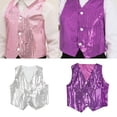 thumbnail image 2 of Gilet de Costume Pailleté Unisexe Coloré Enfants Sans Manches Gilet à Paillettes pour Fête, 2 of 11