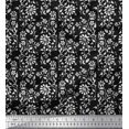 thumbnail image 1 of Soimoi Modal Satin Fabric Leaves & Floral Block Decor Fabric Printed Yard 42 Inch Wide, 1 of 3