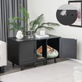 thumbnail image 2 of Gymax Meuble Télé pour Litière de Chat, Armoire, Maisonnette Dissimulée pour Chat, Salle de Bain avec 2 Portes, 2 of 10