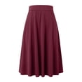 thumbnail image 4 of Fgnfyis Jupe Mi-Longue Évasée Légère Unie pour Femme à Enfiler Jupes pour Femme Rouge G, 4 of 6