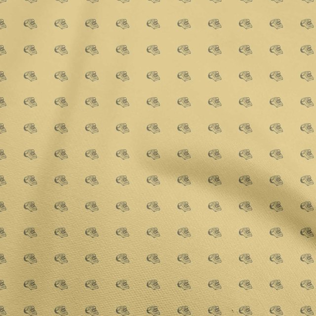 oneOone Tissu Tabby en Soie Jaune Rétro Matériel de Couture Imprimé Tissu au Mètre 42 Pouces de Large