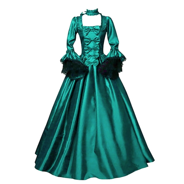 UPPADA Costumes Gothiques pour Femmes Robes Victoriennes à Manches Longues Robe Corset Grande Taille Robe Maxi Fluide Robe de Fête Robe Cocktail Robe de Mascarade à Lacets Jolies Robes de Bal 2025