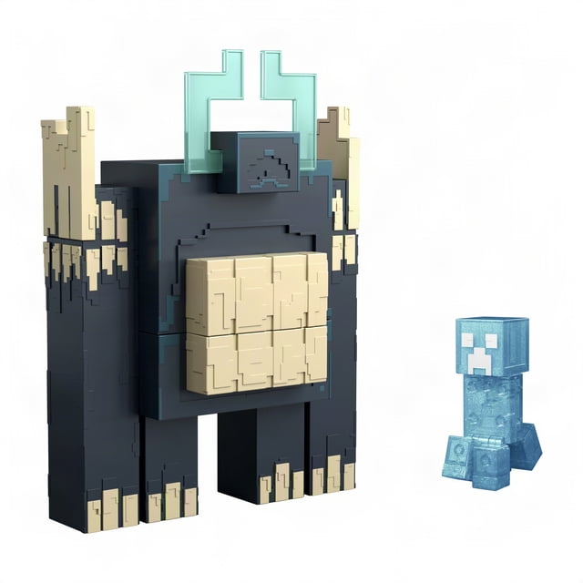 Minecraft Dungeons II Twisted Warden Figure, Lights & Sounds, Slam Attack Action & Soul Corrupted Creeper Figure