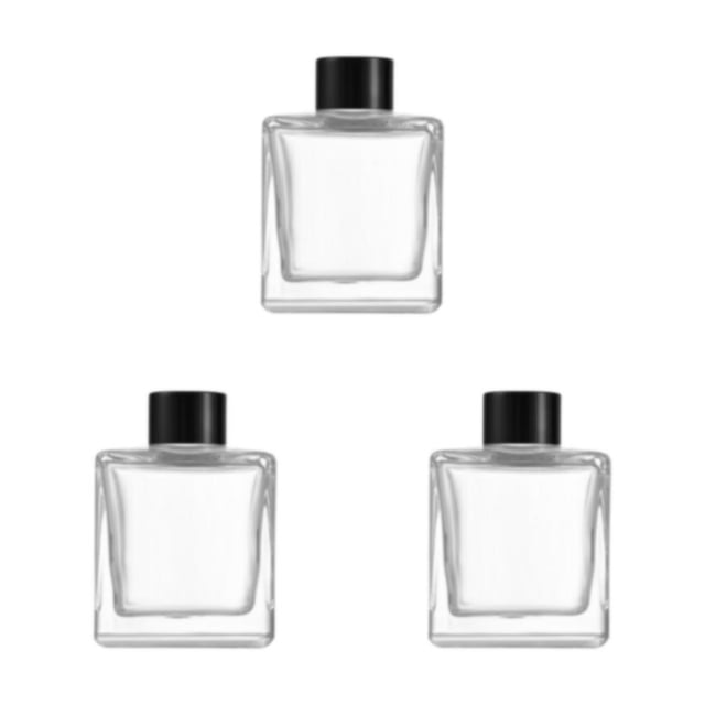 kurtrusly 1/2/3/5 Empty Square Glass Diffuser For Fragrance - Thickened Bottom Anti-Slide With Excellent 200ml 3PCS