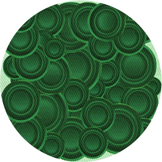 Ahgly Tapis Rond Lavable en Machine Intérieur Transitionnel Vert Émeraude Profond, 7 Pieds Rond
