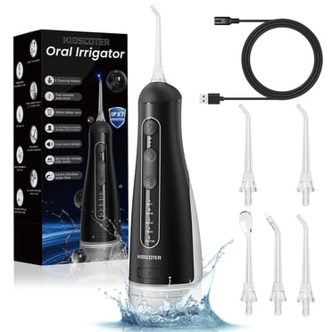 KIDSCOTER Hydropulseur 300 ml, 5 Modes, Réservoir Amovible, IPX7 Waterproof, Noir