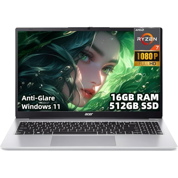 Remis à Neuf (Bon) Acer Aspire Lite Portable 15,6 Po FHD (AMD Ryzen 7 5700U, 8 Go de RAM, SSD 512 Go, Windows 11) - Argent (AL15-41P-R4NV)