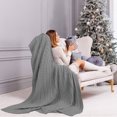 thumbnail image 3 of Unique Bargains Cotton Blanket Decorative Cable Knitted Throw Soft Knit Blankets, 3 of 10
