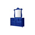 thumbnail image 2 of Acme Furniture 7 Tiroirs Commode en Velours avec Bouton Touffeté, Bleu, 2 of 5