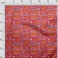 thumbnail image 3 of oneOone Coton Soie Tissu Rouge Texte Matière de Robe Tissu Imprimé Tissu au Mètre 42 Pouces de Large, 3 of 5