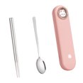 thumbnail image 2 of Stainless Steel Spoon and Chopsticks Sets, Portable Travel Utensils Including Metal Spoon Chopsticks with Case Flatware for Home Outdoor Working Camping, 2 of 8