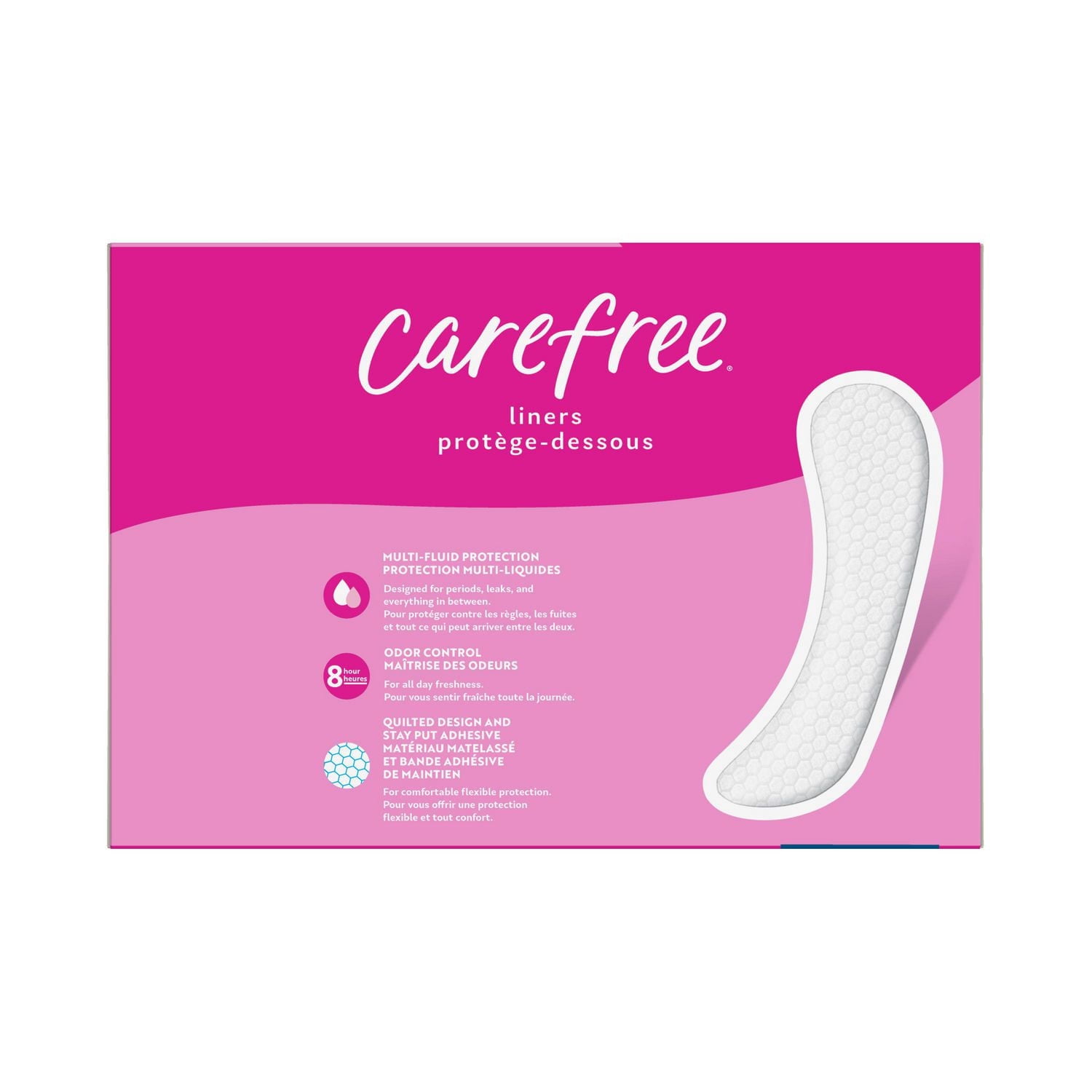 Emballage de 92 protège-dessous Carefree Acti-Fresh galbés longs