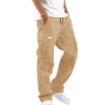 thumbnail image 1 of WRKEKC Cargo Pants for Men Pocket Patch Drawstring Multiple Pockets Straight Leg Work Pants Outdoor Fitness Pants for Active Wear, 1 of 5