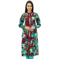 thumbnail image 1 of Bimba Floral Winter Tunic Rayon Kurta Straight Ethnic Kurti Blouse, 1 of 9