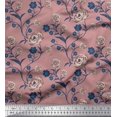 thumbnail image 1 of Soimoi Poly Georgette Fabric Leaves & Rose Floral Print Fabric by the Yard 52 Inch Wide, 1 of 3
