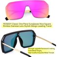 thumbnail image 3 of FEISEDY Classic Siamese One Piece Sunglasses Nice Rimless Stylish Retro Design for Women Men B2574, 3 of 6