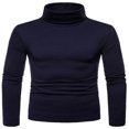 thumbnail image 1 of Mens Warm Roll Turtle Neck Pullover Knitted Jumper Tops Sweater Shirt, 1 of 6