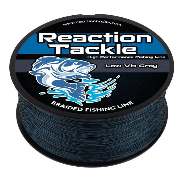 Reaction Tackle Fil de Pêche Tressé Faible Visibilité Gris 20 Lb 1500 Yd