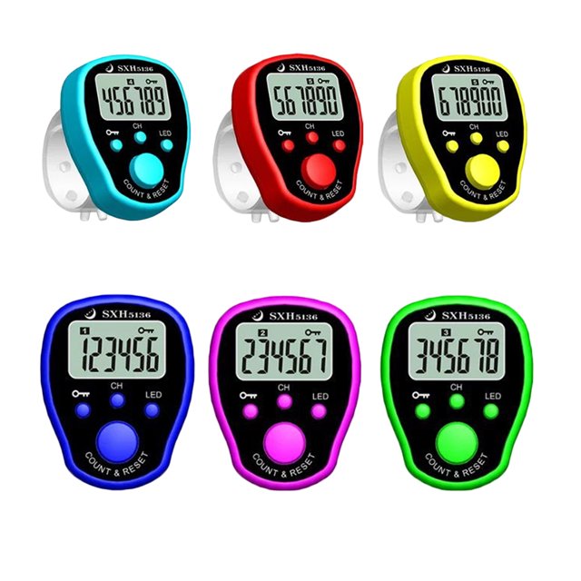 tally counter digital row counter 5 channels display counter ring digit stitch maker electronic row counter