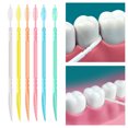 thumbnail image 2 of 200Pcs/Box Disposable Double-End Toothpick Brush Plastic Interdental Brush Toothpick Dental Plaque Removal Flosser Teeth Cleaning Tools, 2 of 8