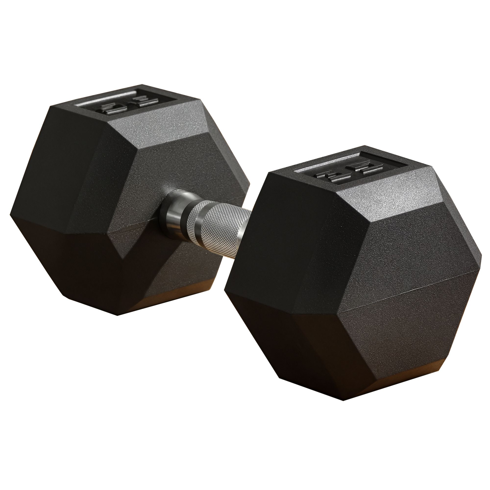 Soozier 35lb Black Rubber Hex Dumbbell - Strength Training Weight for Home Gym, Office & Fitness Workouts - Durable Steel & Rubber Design