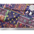 thumbnail image 3 of Soimoi Rayon Crepe Fabric Floral & Damask Patchwork Decor Fabric Printed Yard 46 Inch Wide, 3 of 3