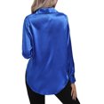 thumbnail image 3 of Innerwin Shirts Long Sleeve Ladies Tunic Tops Office Button Down Soft Blouse Royal Blue L, 3 of 4