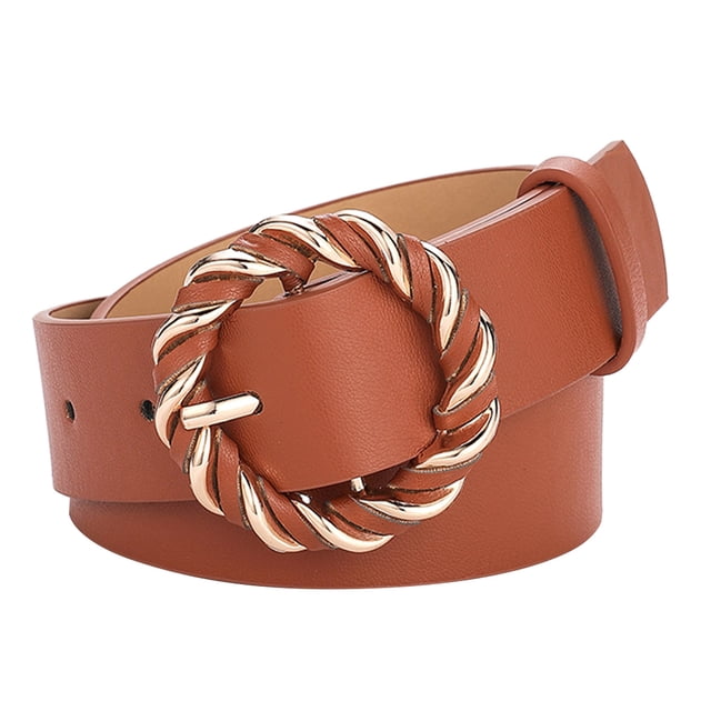Ceintures pour Femmes Mode Ceintures en Cuir Souple avec Boucle Anneau en O