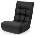 thumbnail image 4 of Gymax 4-Position Floor Chair Folding Lazy Sofa w/Adjustable Backrest & Headrest Black, 4 of 10
