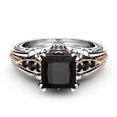 thumbnail image 2 of EGNMCR Rings Fashion Women Copper Rings Black Jewelry Wedding Rings Size 6-10 fashion ring, 2 of 5