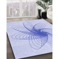 thumbnail image 3 of Ahgly Company Tapis d'Intérieur Lavable à la Machine, Carré, Transitionnel, Bleu Lavande, Tapis de Zone, 3 Pieds Carré, 3 of 7