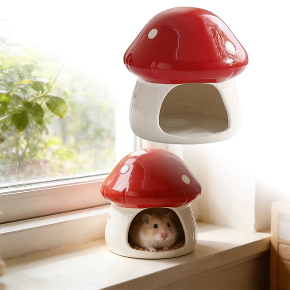 Ceramic Hamster Hideout and Shaped Animal Shelter for Small Indoor Use Craft Ceramic Housing