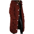 thumbnail image 2 of Qertyioot Womens Long Sleeve Cable Knit Long Cardigan Open Front Button Sweater Outerwear, 2 of 6