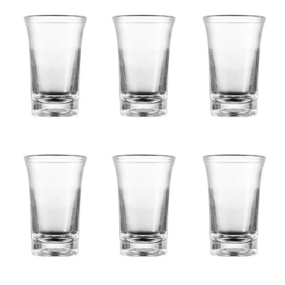 Leutsin Tall Shot Glasses Set of 6,Acrylic Clear Shot Glasses,Tequila Shot Glasses,Heavy Base Clear Tequila Small Tall Bulk for Vodka Whiskey Liquor Cristar,Great Gift for Men,Husband