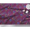 thumbnail image 3 of Soimoi Poly Georgette Fabric Leaves & Aster Floral Printed Craft Fabric by The Yard 52 Inch Wide, 3 of 3