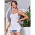thumbnail image 3 of Charmo Women's Basic Cami Adjustable Spaghetti Strap Built in Bra Tank Top 2 Pack, 3 of 6