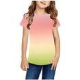 thumbnail image 2 of Plebaso T-Shirt à Manches Courtes pour Bébés Garçons Filles, Couleur Dégradée, Col Rond, Haut, Vêtements d'Été pour Bébé, 2 of 3