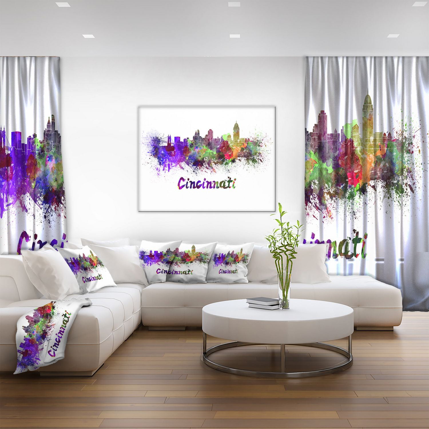 Design Art La Ligne D'Horizon De Cincinnati Art Sur Toile