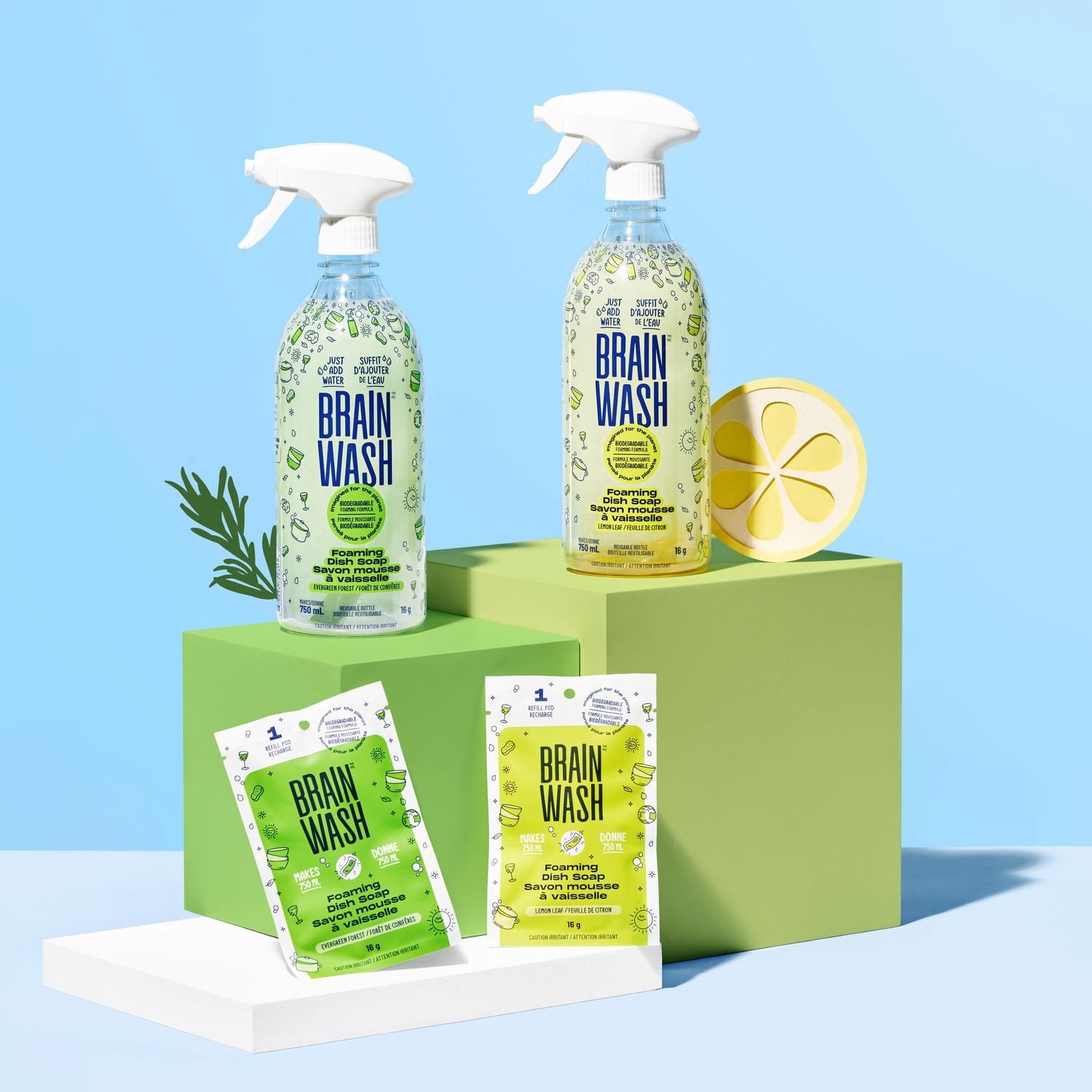 Brain Wash Savon Mousse à Vaisselle Capsule de Recharge - Fôret de Conifères