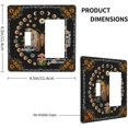 thumbnail image 4 of Nadoabtm Outlet Covers Boho Mushroom Butterfly Moon Floral Abstract Black 1 Toggle 1 Rocker Combination Decorative Wall Plate Light Switch Cover Plate Electrical Switch Plates for Bedroom Cabin Decor, 4 of 8