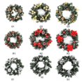 thumbnail image 3 of Christmas Wreath With Battery Powered LED Light String Front Door Hanging Garland Holiday Home Decorations, 3 of 3