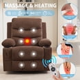 thumbnail image 1 of Oversized Recliner Chair with Massage & Heat, 360° Swivel Rocker Glider, Manual Reclining, Cup Holder, Storage Pockets, Comfy Lounge Accent Chair for Living Room, Bedroom, RV - Linen | Brown, 1 of 8