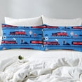 thumbnail image 4 of YST Boys Train Queen Bed Sheets Set Cartoon Car Toddler Bedding Set, Traffic Transportation Track Sheet Set For Kids Teens Red Blue Steam Engine Railway Decor Sheets, 4 of 5