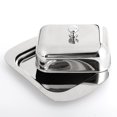 thumbnail image 3 of Luxious Stainless Steel Butter Dish Box Container Shiny Cheese Server Storage Keeper Tray with Easy to Hold Lid, 3 of 5