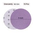 thumbnail image 2 of Unique Bargains 15 Pack 5-Inch Purple Sanding Discs 80 Grits Hook & Loop Professional Aluminum Oxide Sandpaper, 2 of 6